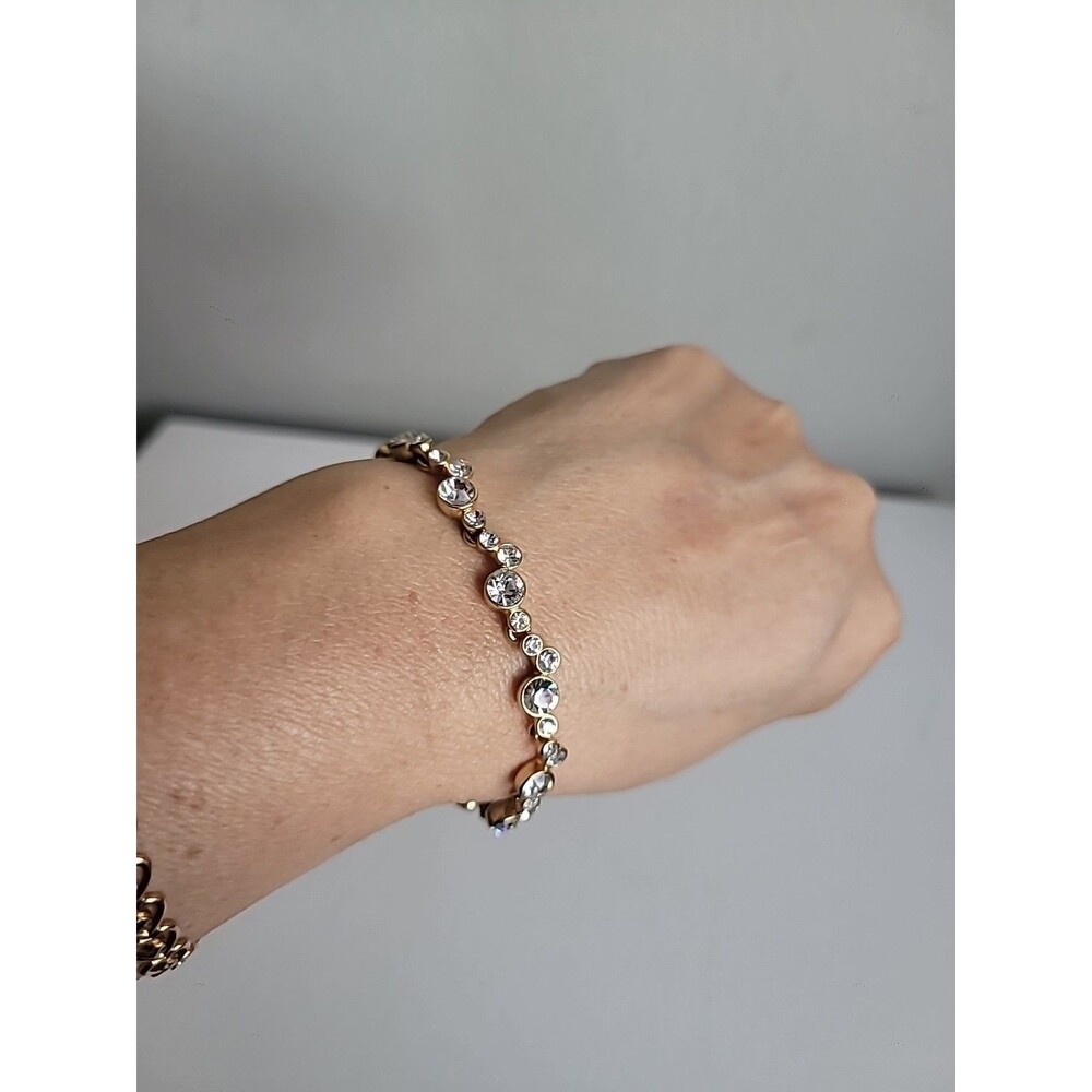 Vintage Gold Tone And Rhinestones Bracelet